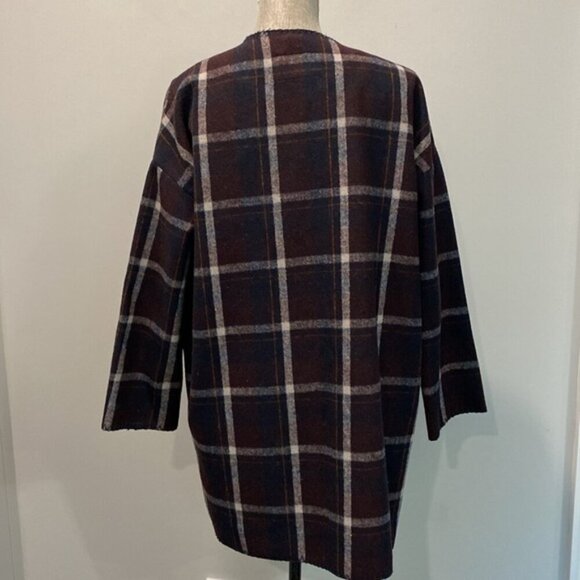 Storm & Marie Wool Plaid Coat Oversized - Picture 10 of 15